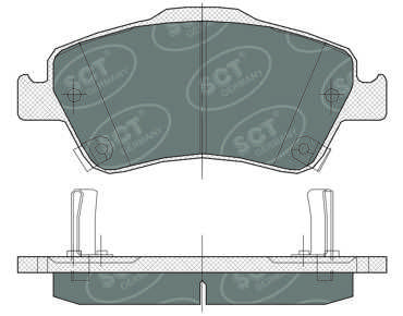 SCT GERMANY Комплект тормозных колодок, дисковый тормоз SP 381 PR